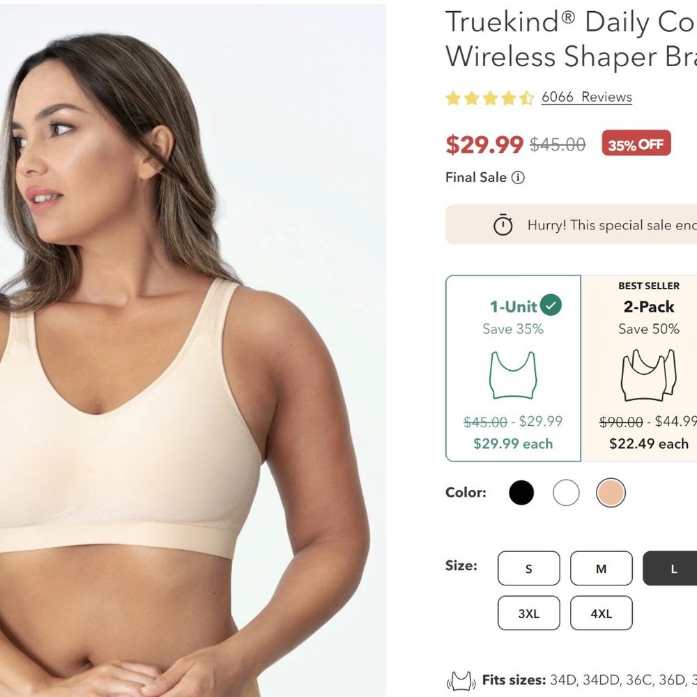 Shapermint Bra - Nude - Large